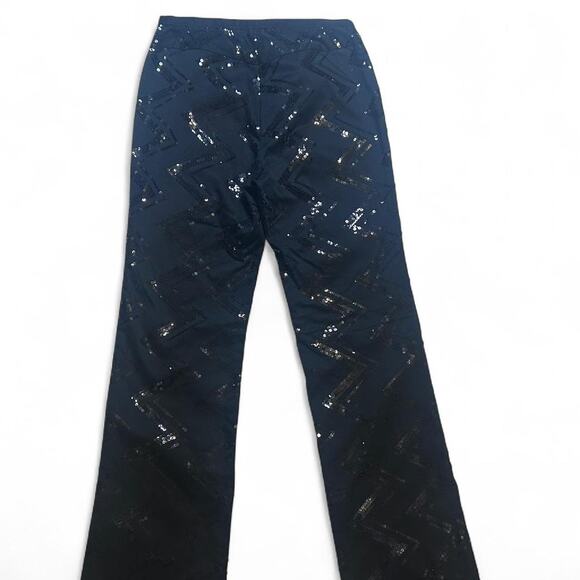 Womens vintage 80s black sequin dress pants size 8 sparkly dressy - Picture 1 of 6